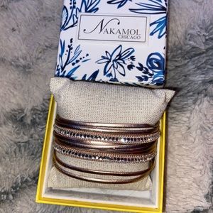 Nakamol Chicago Rhinestone Gold Wrap Bracelet NIB